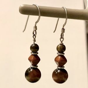 Brown beaded earrings